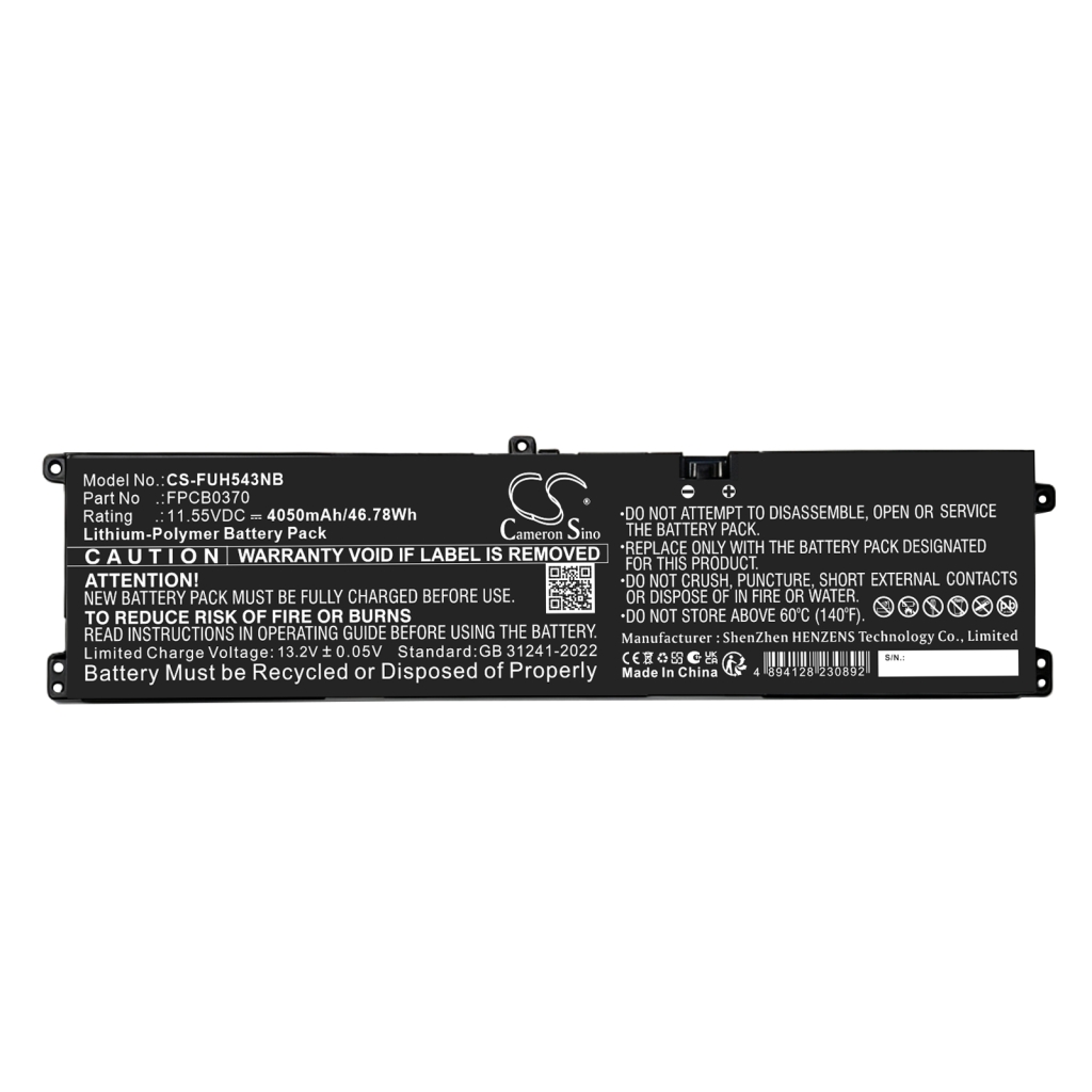 Batterier kompatibel med Fujitsu FMV Lifebook MH54/J3 Lite WA1 Lite WA1/H3 CS-FUH543NB