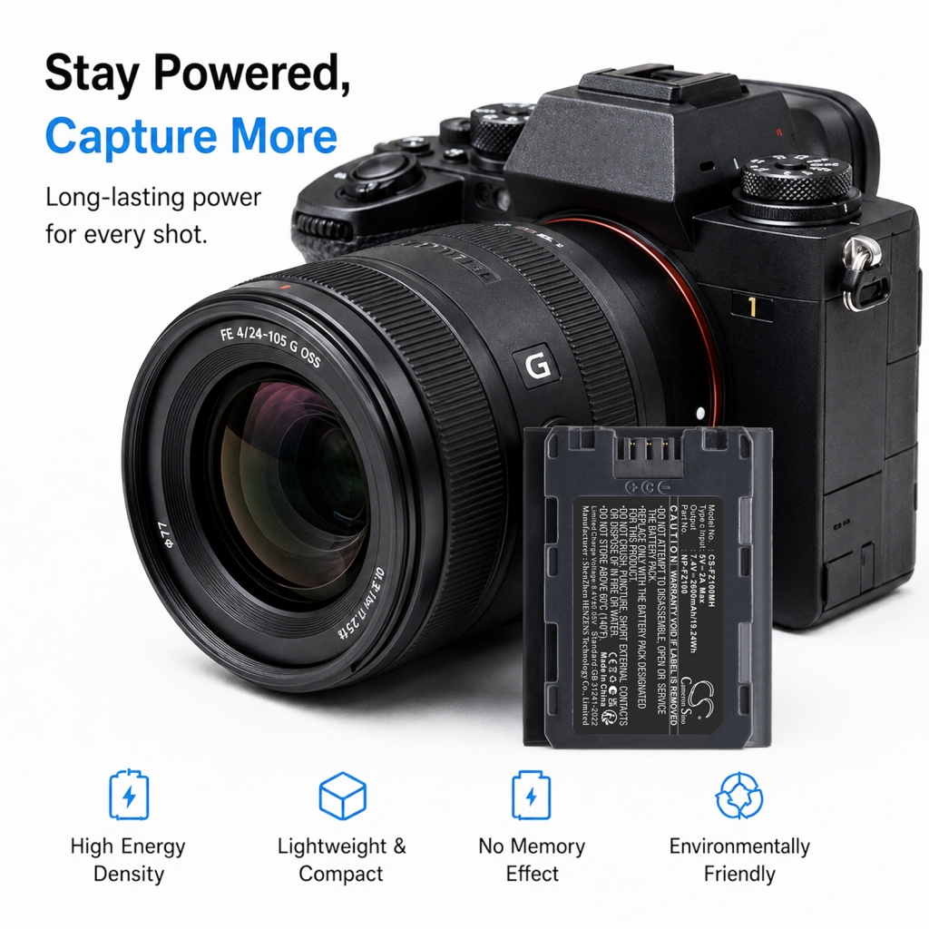 Cameron Sino CS-FZ100MH med Sony-kamera, marknadsförda funktionsikoner