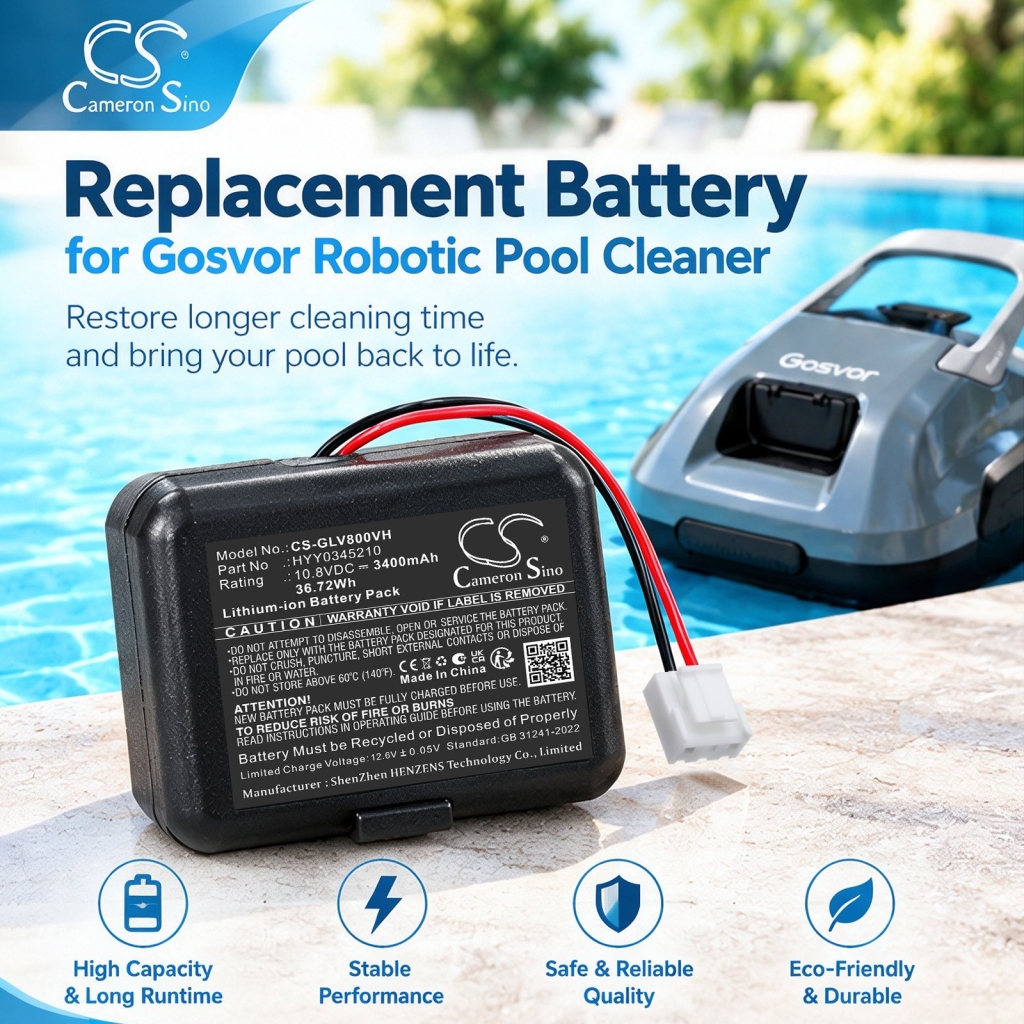 Batterier kompatibel med Gosvor LiteVac 800 Cordless Robotic Pool Cleaner CS-GLV800VH