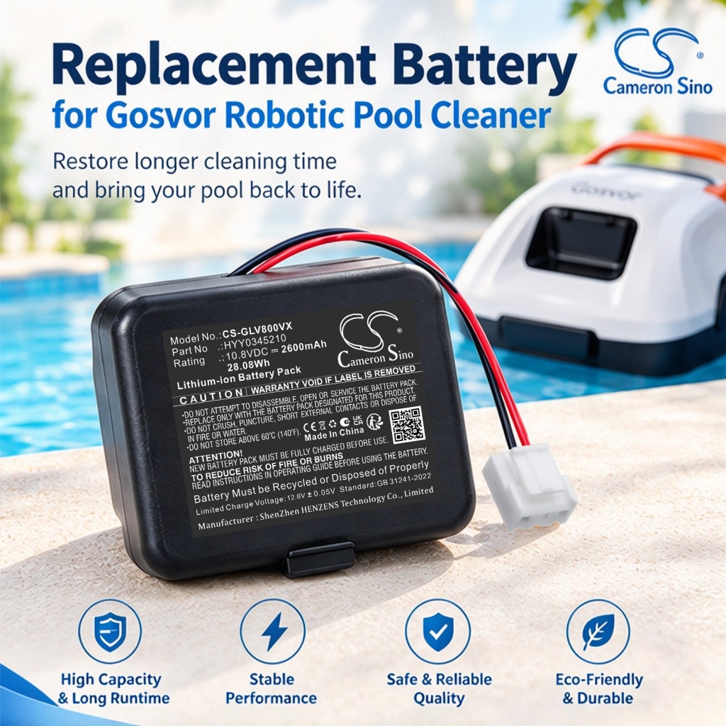 Batterier kompatibel med Gosvor LiteVac 800 Cordless Robotic Pool Cleaner CS-GLV800VX