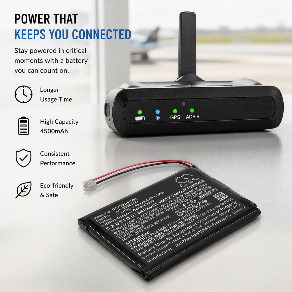 Batteri kompatibel med Garmin CS-GMD510SL
