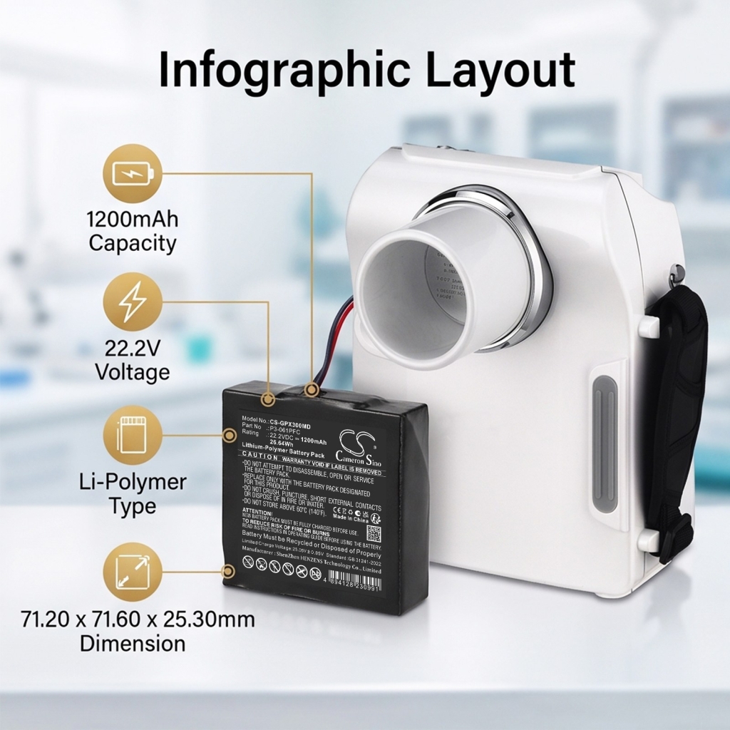 Batteri kompatibel med Genoray CS-GPX300MD