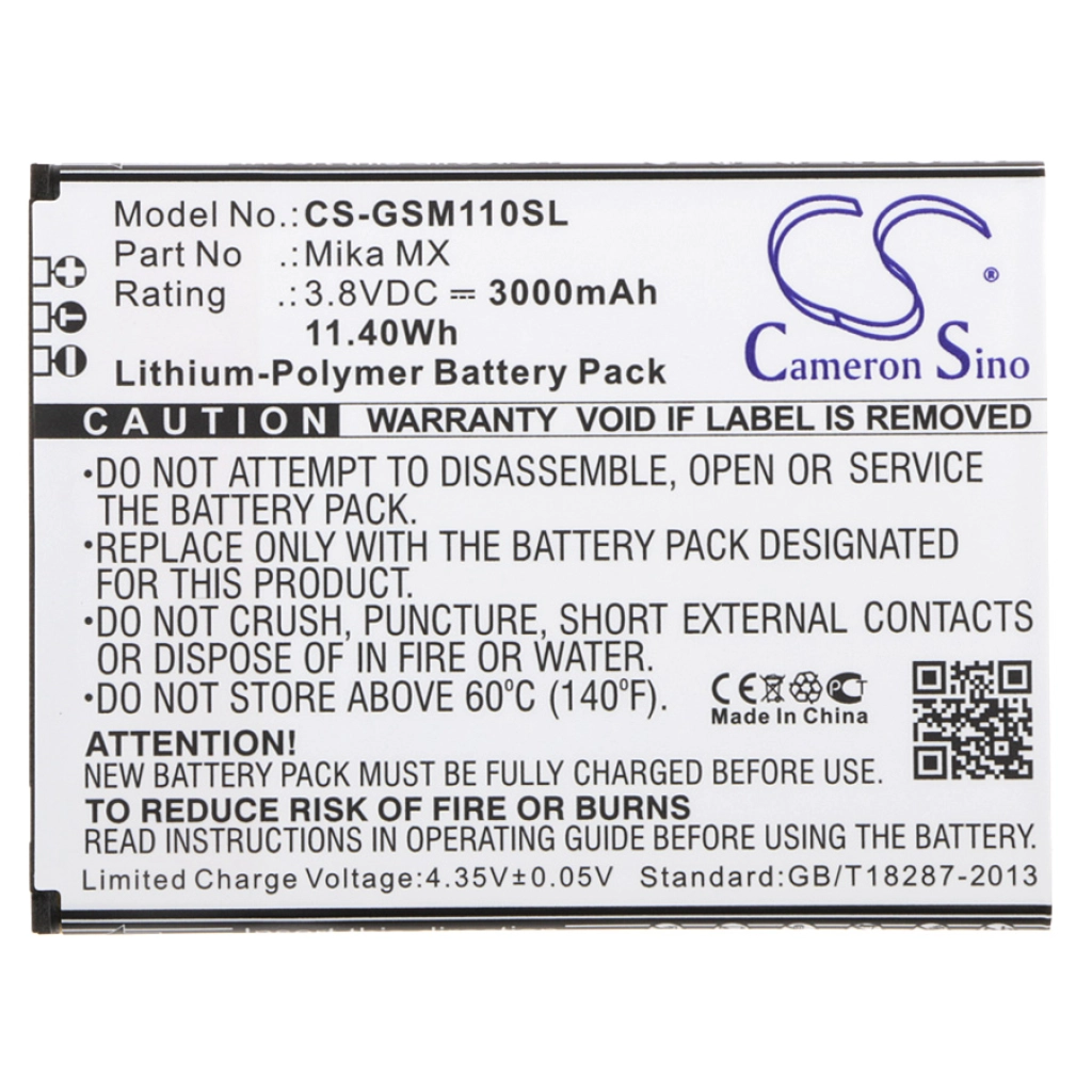 Battery Replaces Mika MX