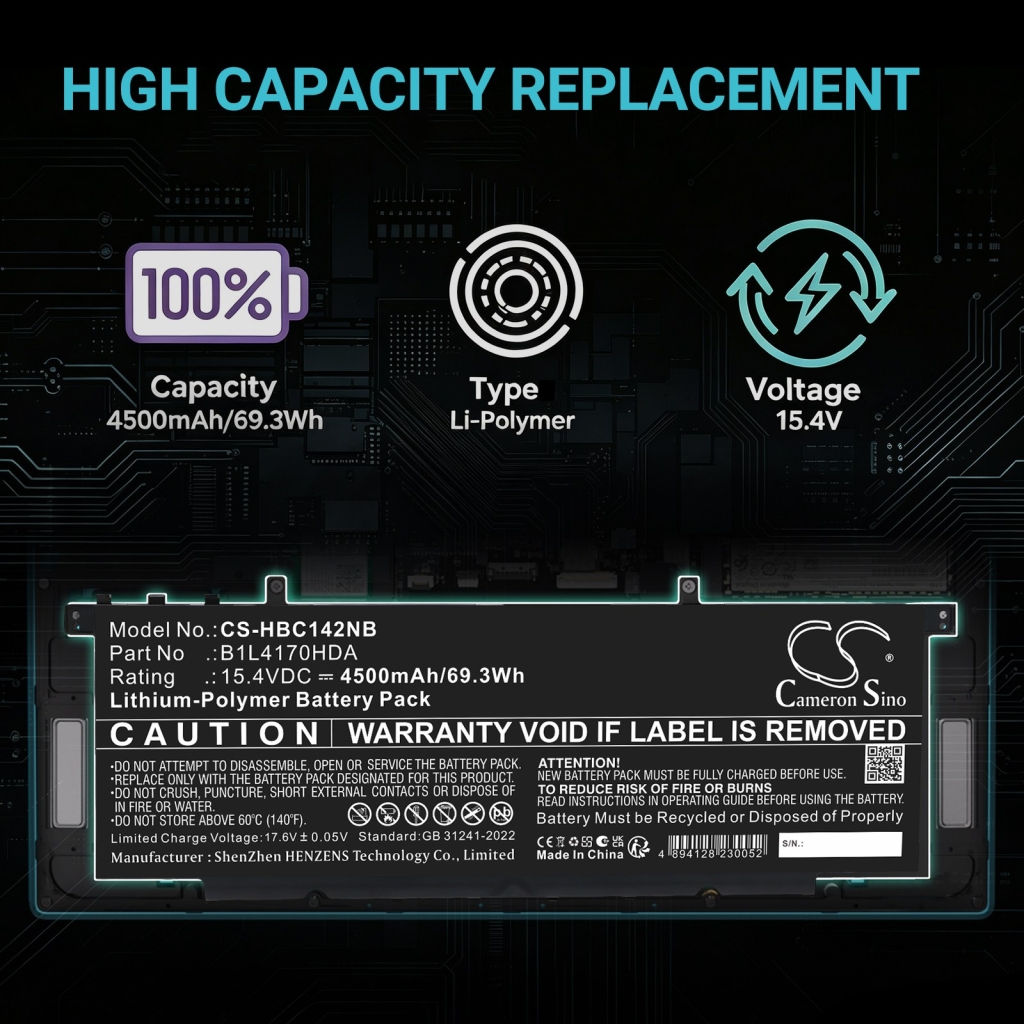 Batteri kompatibel med H3c CS-HBC142NB
