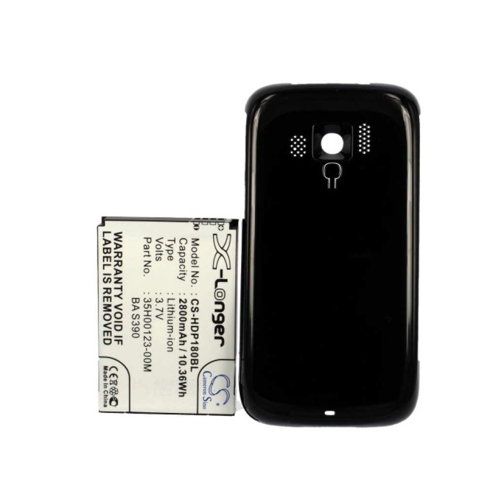 Cameron Sino X-Longer CS-HDP180BL sidovy: 2800mAh, för HTC Smart, batteri bredvid bakstycke, svart bakstycke