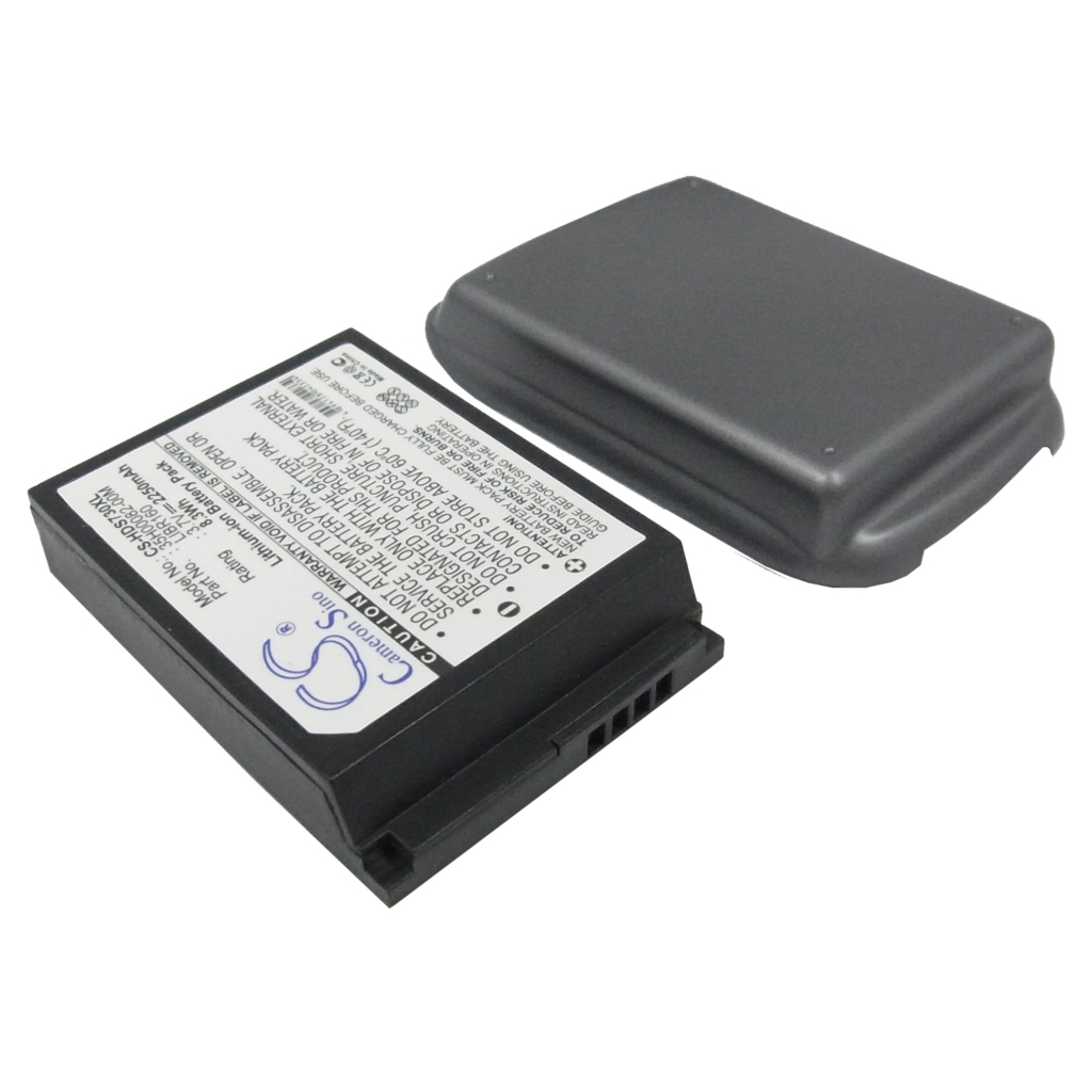 CS-HDS730XL reverse view; battery and cover with snap tabs