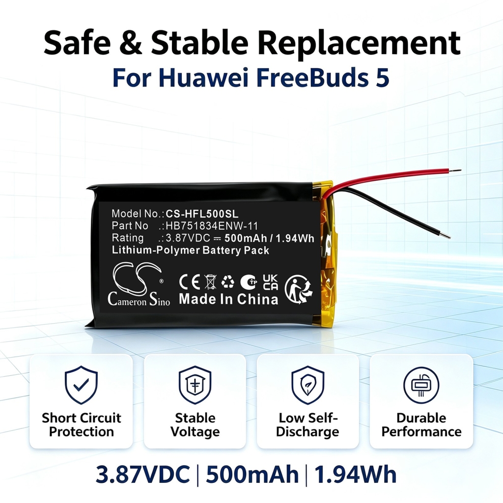 Batterier kompatibel med Huawei FreeBuds 5 6 6i CS-HFL500SL