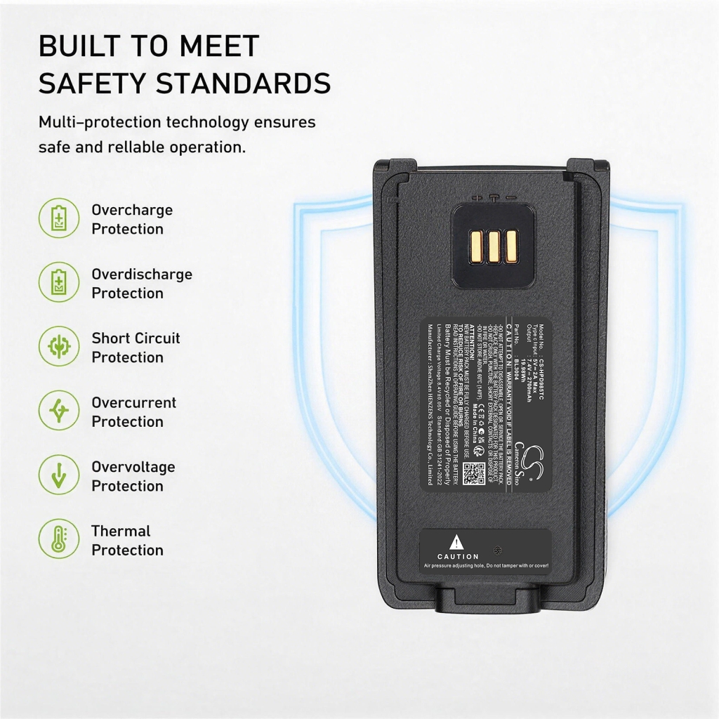 Batteri kompatibel med Hytera CS-HPD985TC