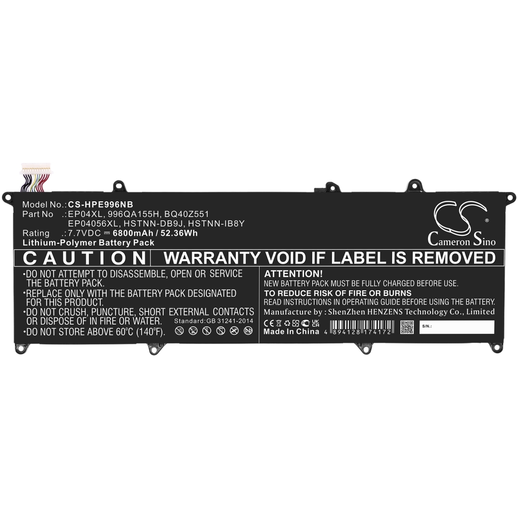 Batterier till bärbara datorer HP CS-HPE996NB