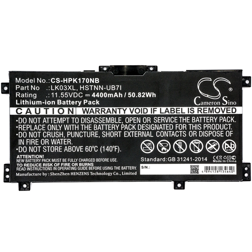 Batterier till bärbara datorer HP CS-HPK170NB