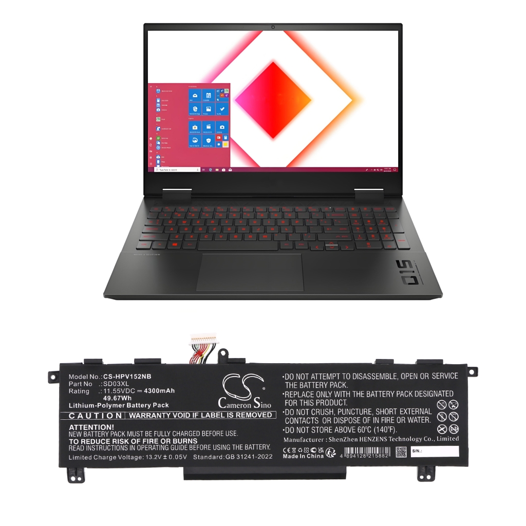 Batterier till bärbara datorer HP CS-HPV152NB