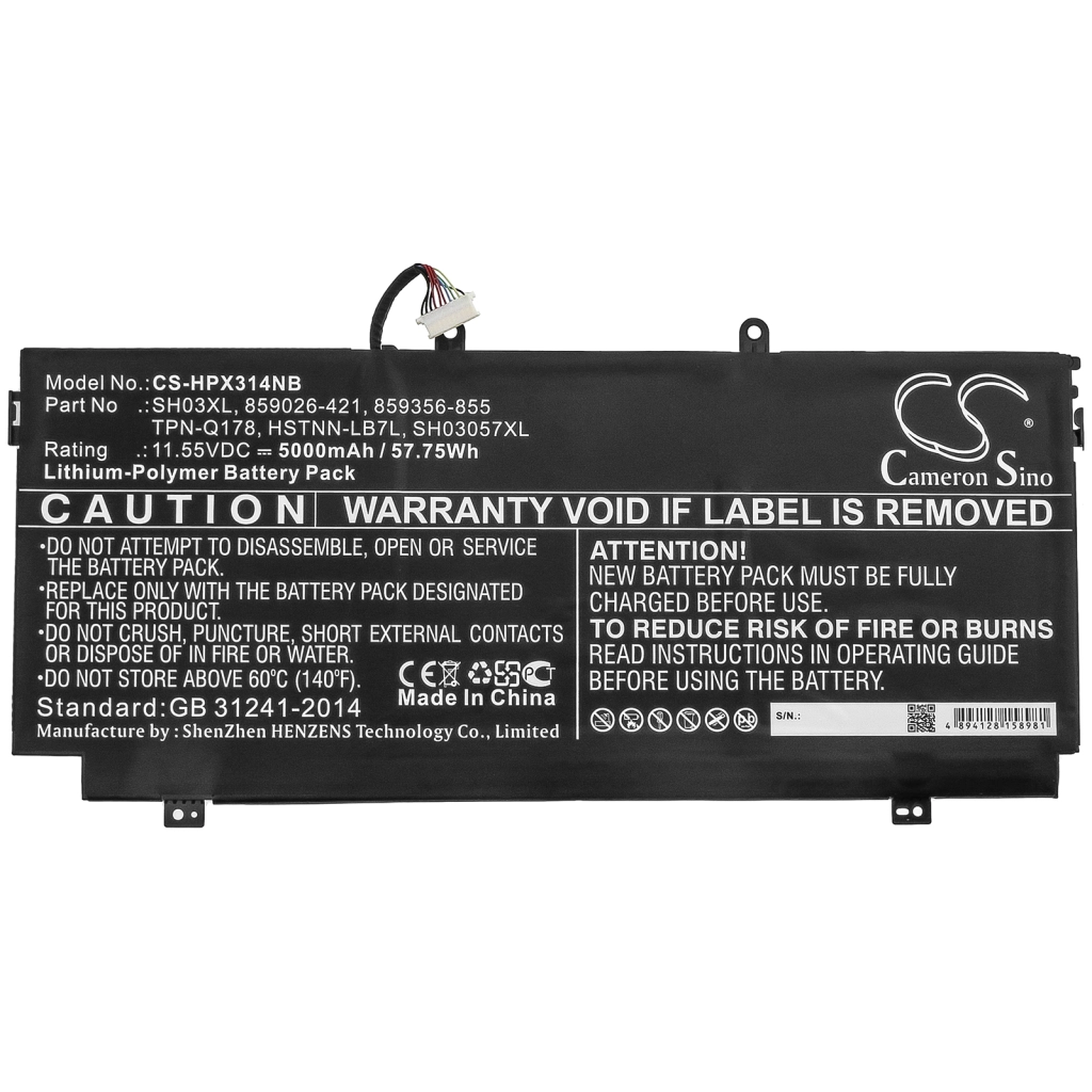 Batterier till bärbara datorer HP CS-HPX314NB