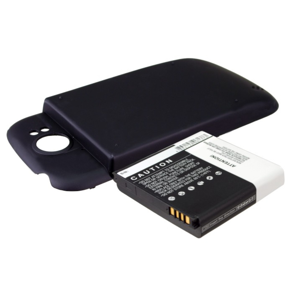 Cameron Sino CS-HT5910XL batteri med mörkt bakstycke — vinklad vy, svart sida med CAUTION-text