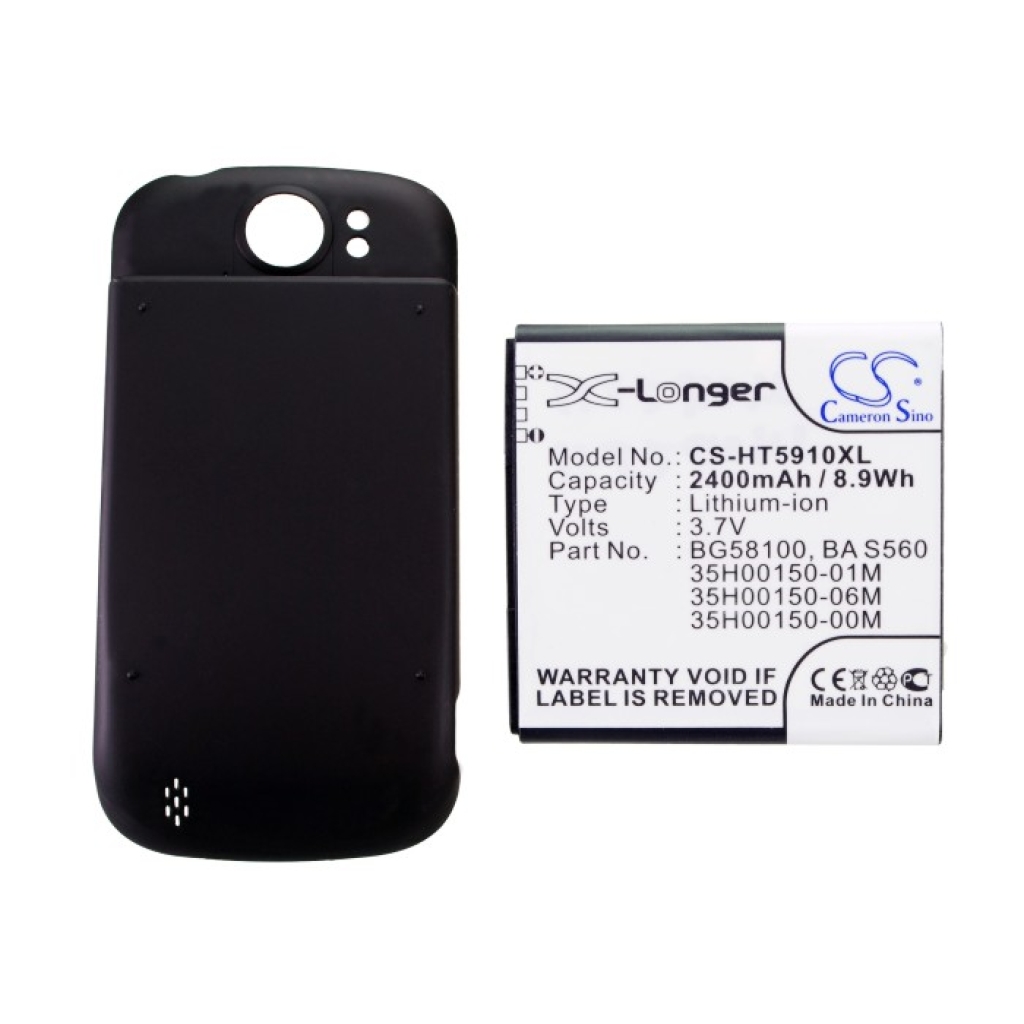 Cameron Sino CS-HT5910XL batteri med mörkt bakstycke — platt frontetikettvy med fullständiga specifikationer: 3,7V