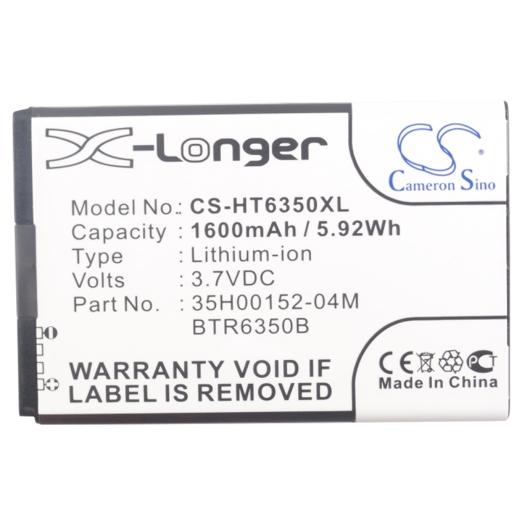 Cameron Sino CS-HT6350XL sidovy med kontakter och logotyp: 3,7V 1600mAh