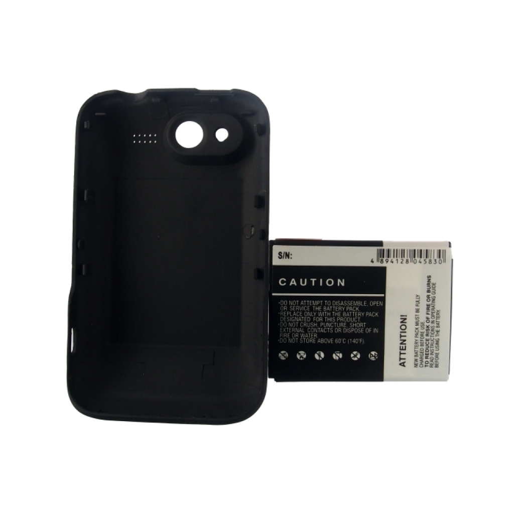 Cameron Sino CS-HTA510XL batteri i svart bakstycke, alternativ vy med CAUTION-text
