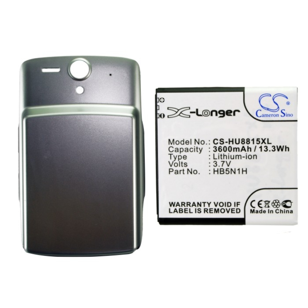 Cameron Sino X-Longer CS-HU8815XL tydligt läsbar etikettvy: 3600mAh 13,3Wh 3,7V HB5N1H