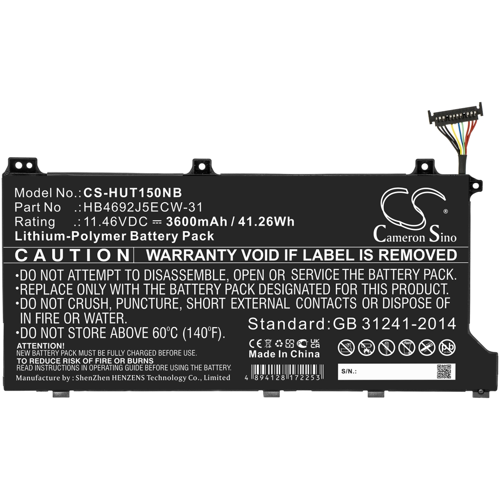 Batterier till bärbara datorer Huawei CS-HUT150NB