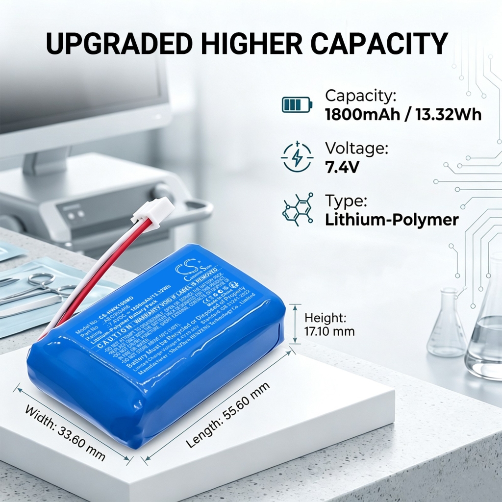 Batterier kompatibel med hawkmed Infusion Pump HK-100 Pump HK-100i Pump HK-100ii CS-HWK100MD