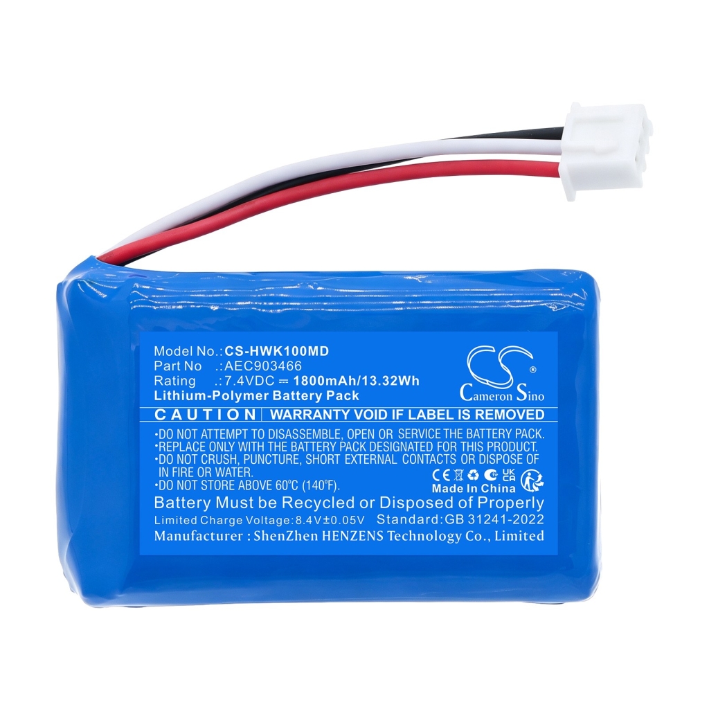 Batterier kompatibel med hawkmed Infusion Pump HK-100 Pump HK-100i Pump HK-100ii CS-HWK100MD