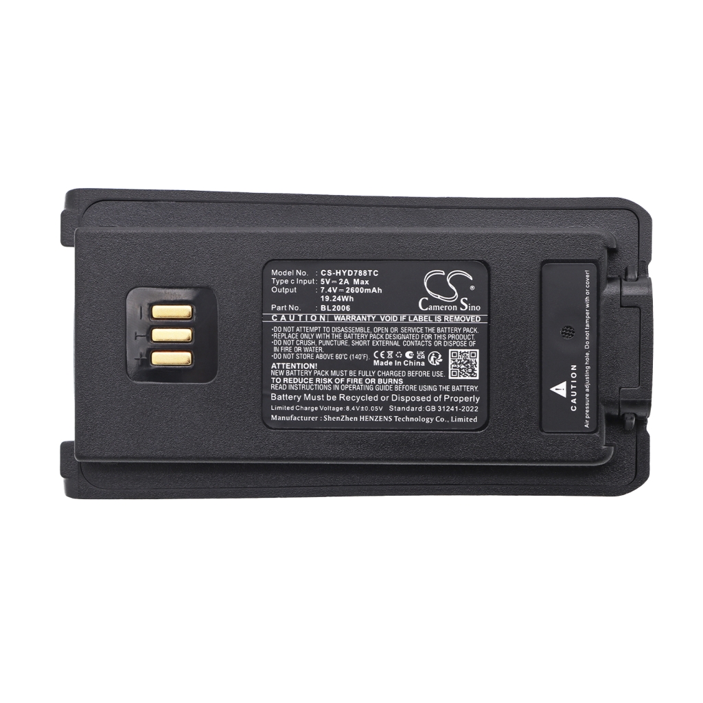 Batteri kompatibel med HYT Harris Hytera CS-HYD788TC
