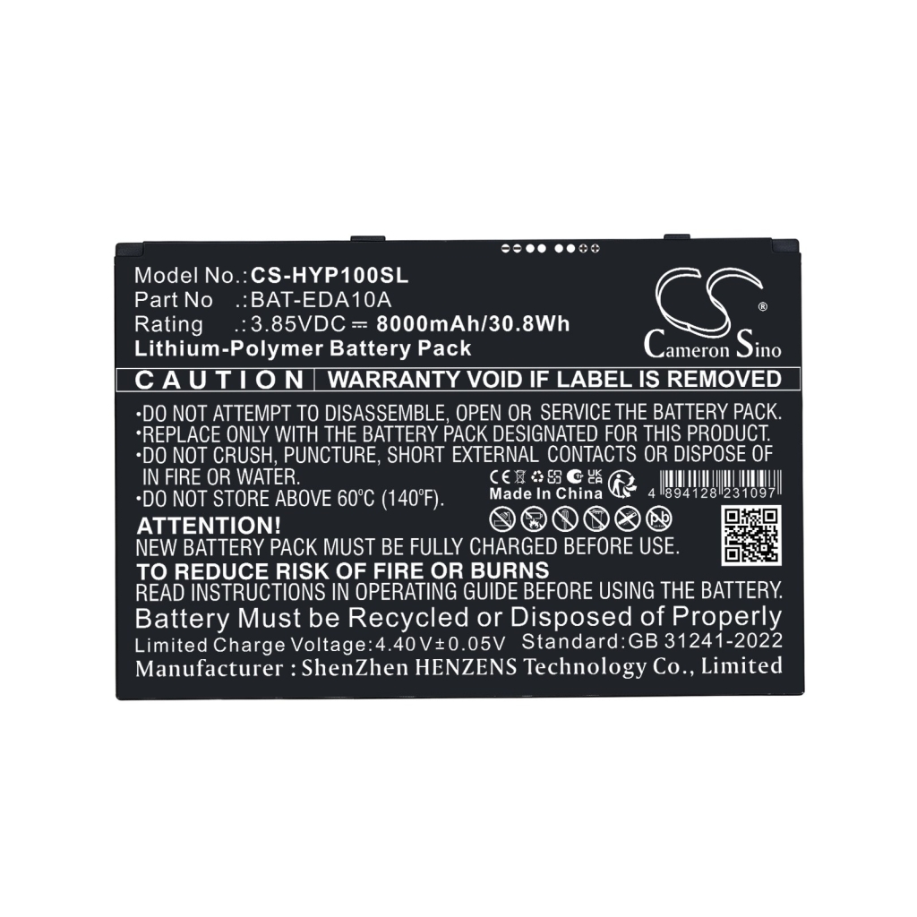Batterier kompatibel med Honeywell EDA10A Tablet CS-HYP100SL