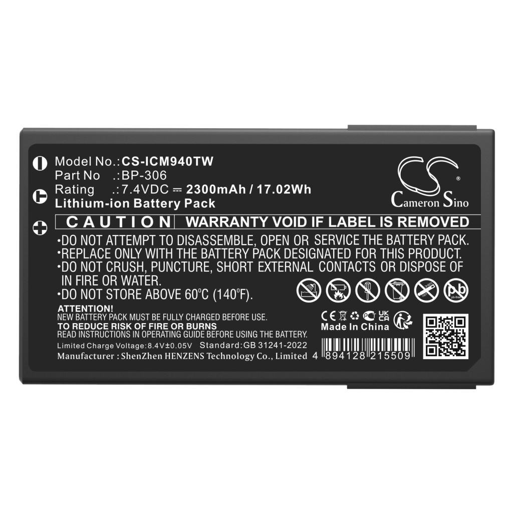Batterier till radioapparater Icom CS-ICM940TW