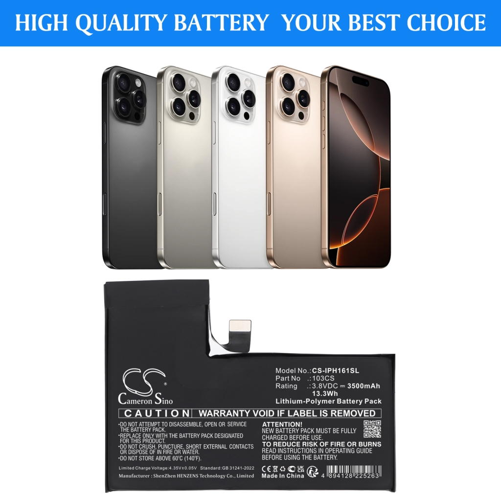 Batterier till mobiltelefoner Apple CS-IPH161SL