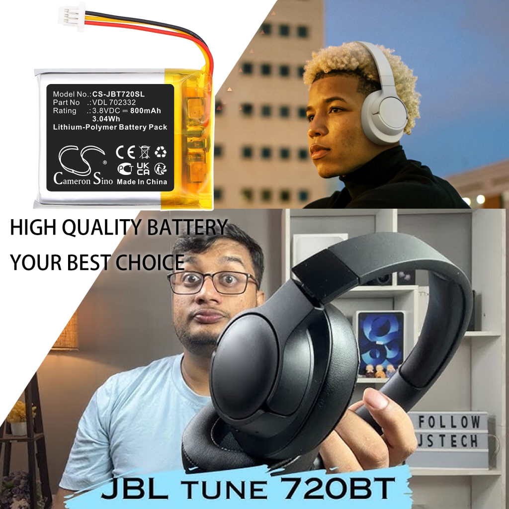 Batterier för trådlösa hörlurar och headsets Jbl CS-JBT720SL