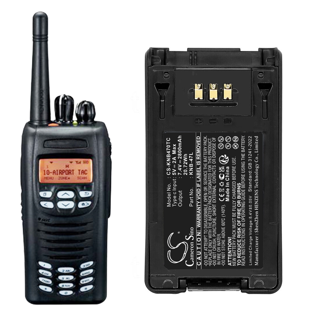 Batterier till radioapparater Kenwood CS-KNB470TC