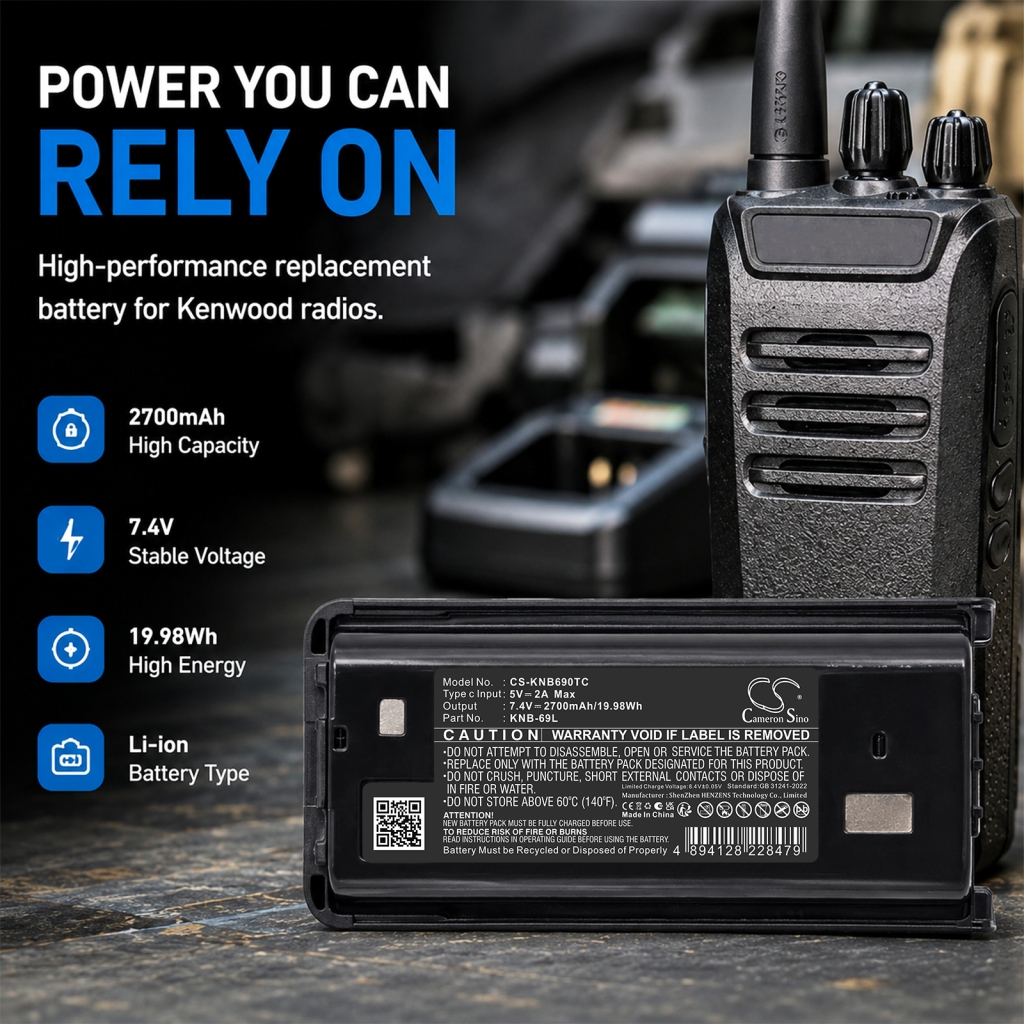 Batteri kompatibel med Kenwood CS-KNB690TC