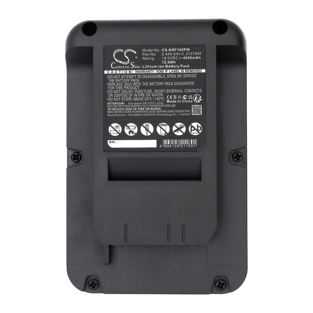 Batterier för verktyg Karcher CS-KRF180PW