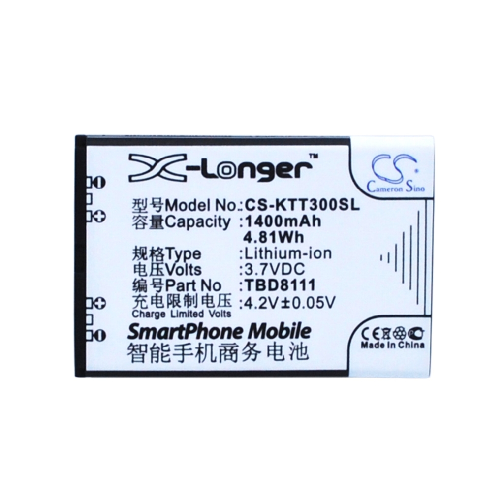 Batterier kompatibel med K-Touch D5800 D5800 CS-KTT300SL