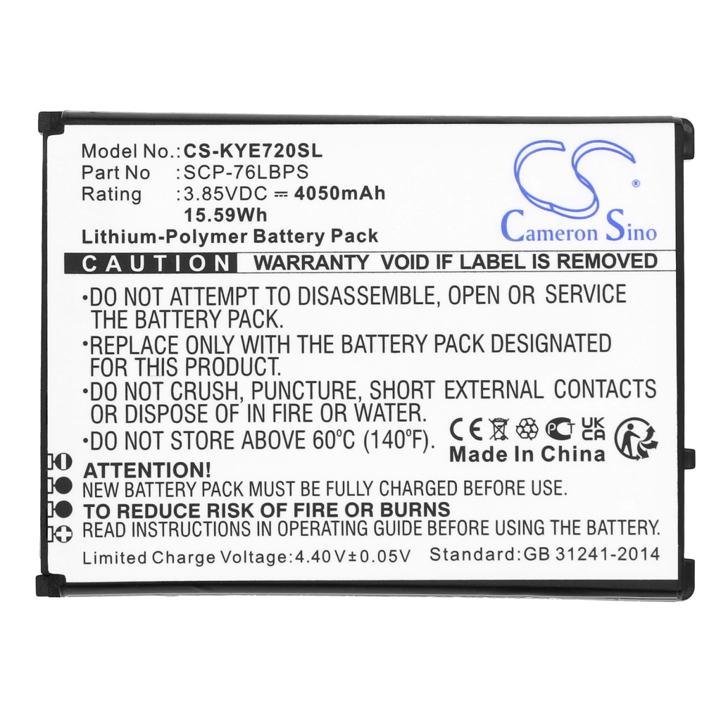 Batterier till mobiltelefoner Kyocera CS-KYE720SL