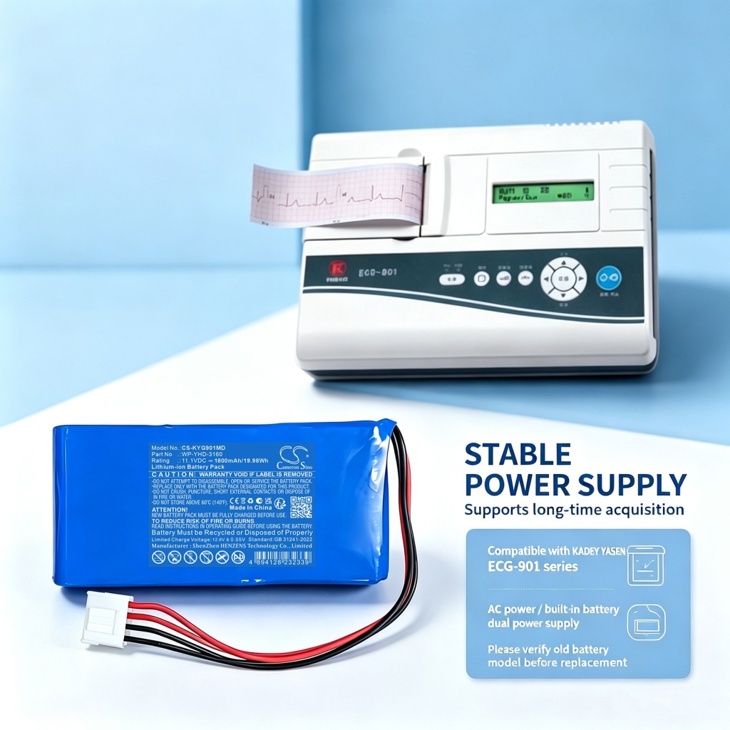 Batterier kompatibel med KADEY YASEN ECG-901 ECG-901 CS-KYG901MD