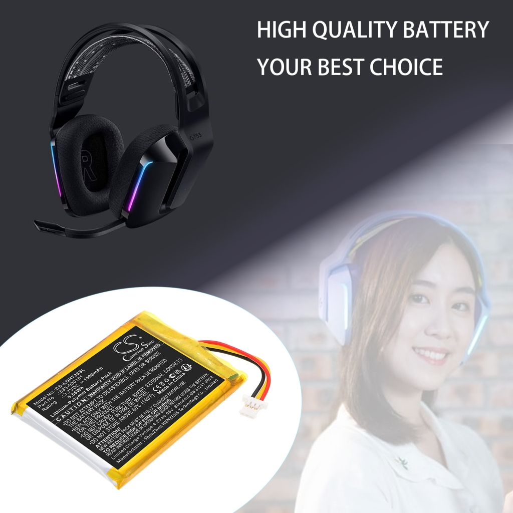 Batterier för trådlösa hörlurar och headsets Logitech CS-LGH733SL