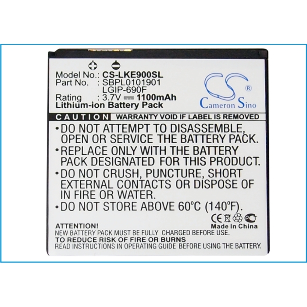 Batteri kompatibel med LG CS-LKE900SL