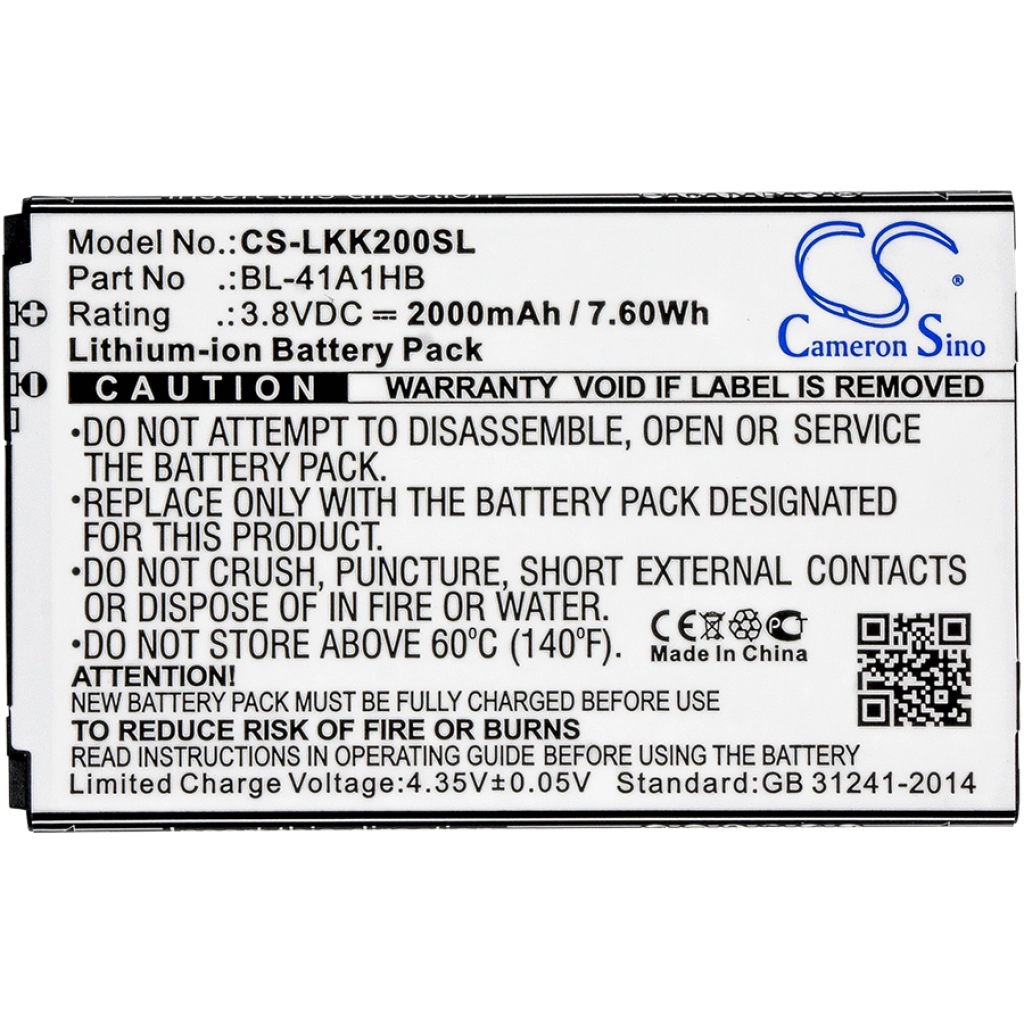 Batterier till mobiltelefoner LG CS-LKK200SL