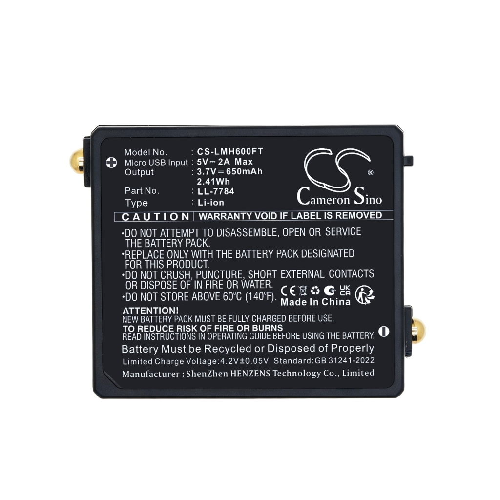 Batterier kompatibel med Ledlenser iSEO3 iSEO3 CS-LMH600FT