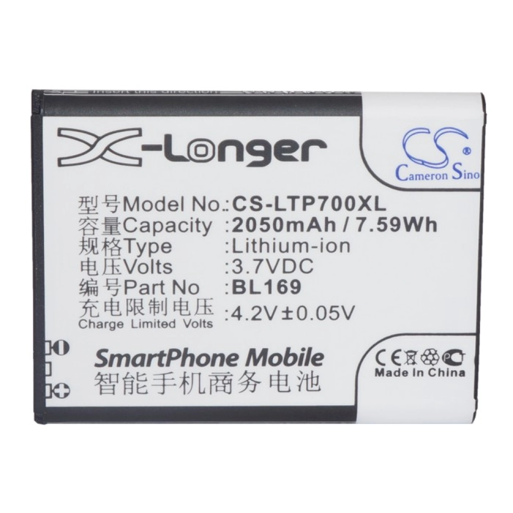 Compatible battery replacement for LENOVO BL169