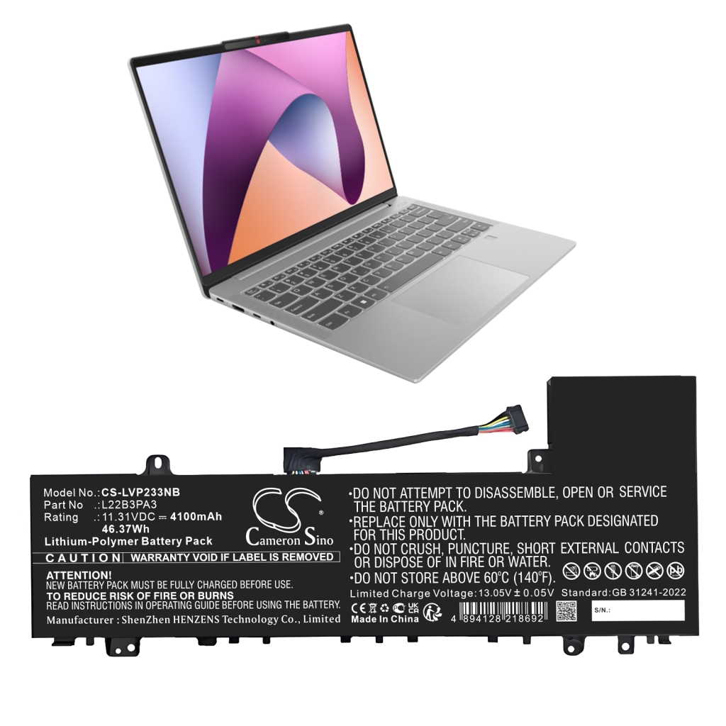 Batterier till bärbara datorer Lenovo CS-LVP233NB