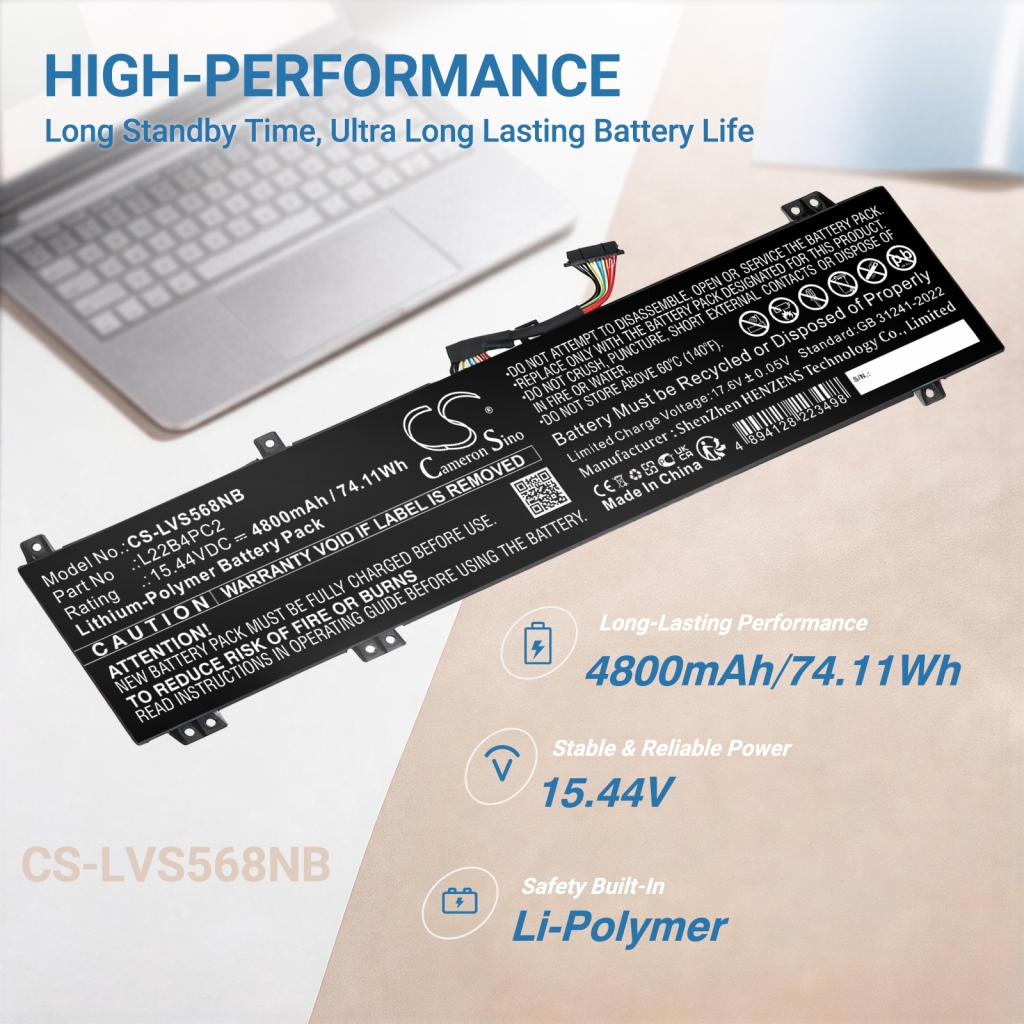 Batteri kompatibel med Lenovo CS-LVS568NB