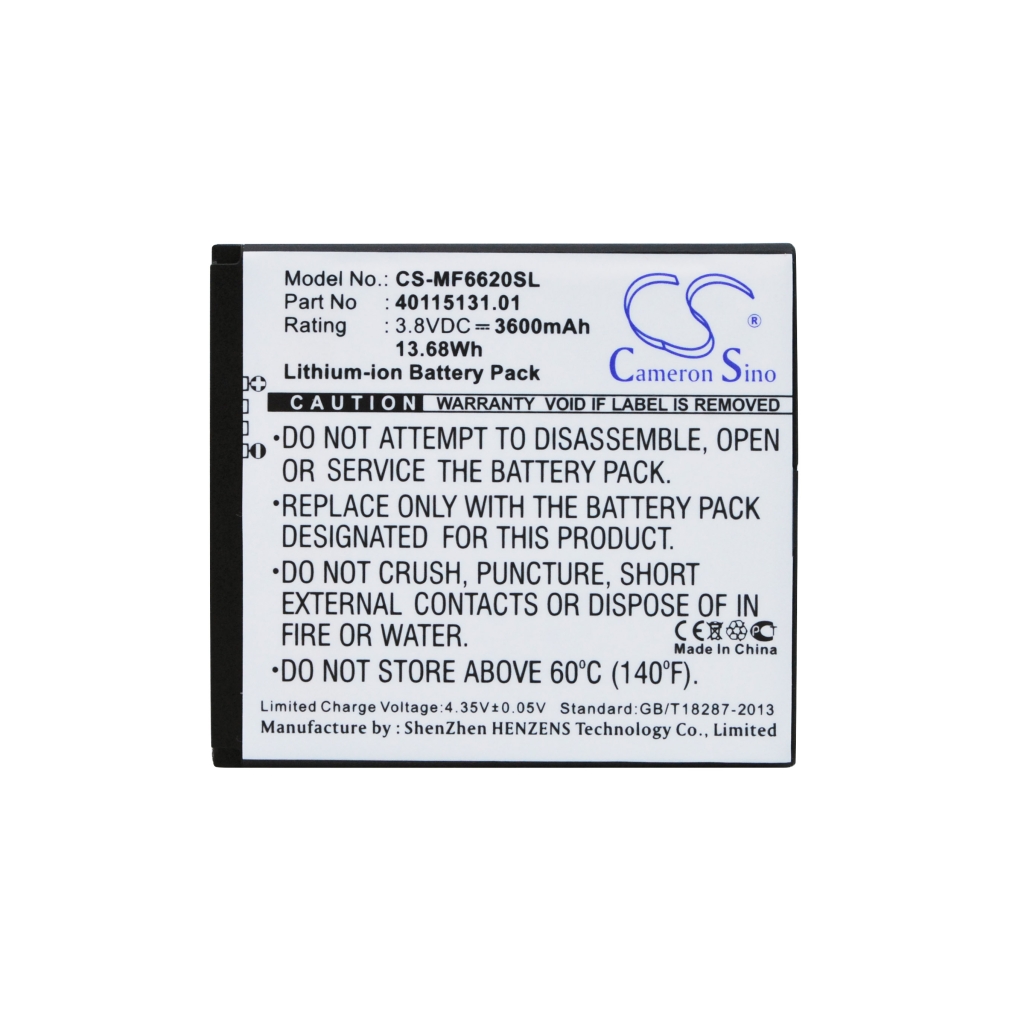 Batterier för hotspots Novatel wireless CS-MF6620SL