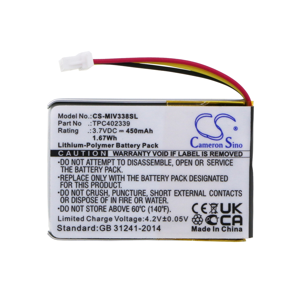 Compatible battery replacement for Mio TPC402339