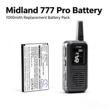 Kompatibel batteribyte för Midland PB-777PRO