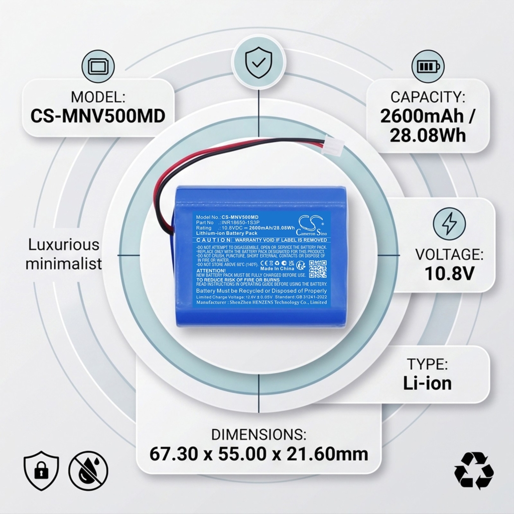 Batteri kompatibel med Medevo CS-MNV500MD