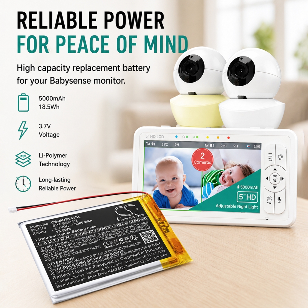 Batteri kompatibel med Babysense Bonoch Momcozy CS-MOB001SL