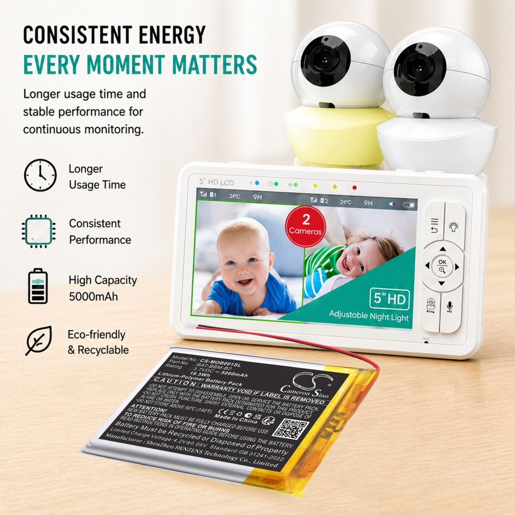Batteri kompatibel med Babysense Bonoch Momcozy CS-MOB001SL
