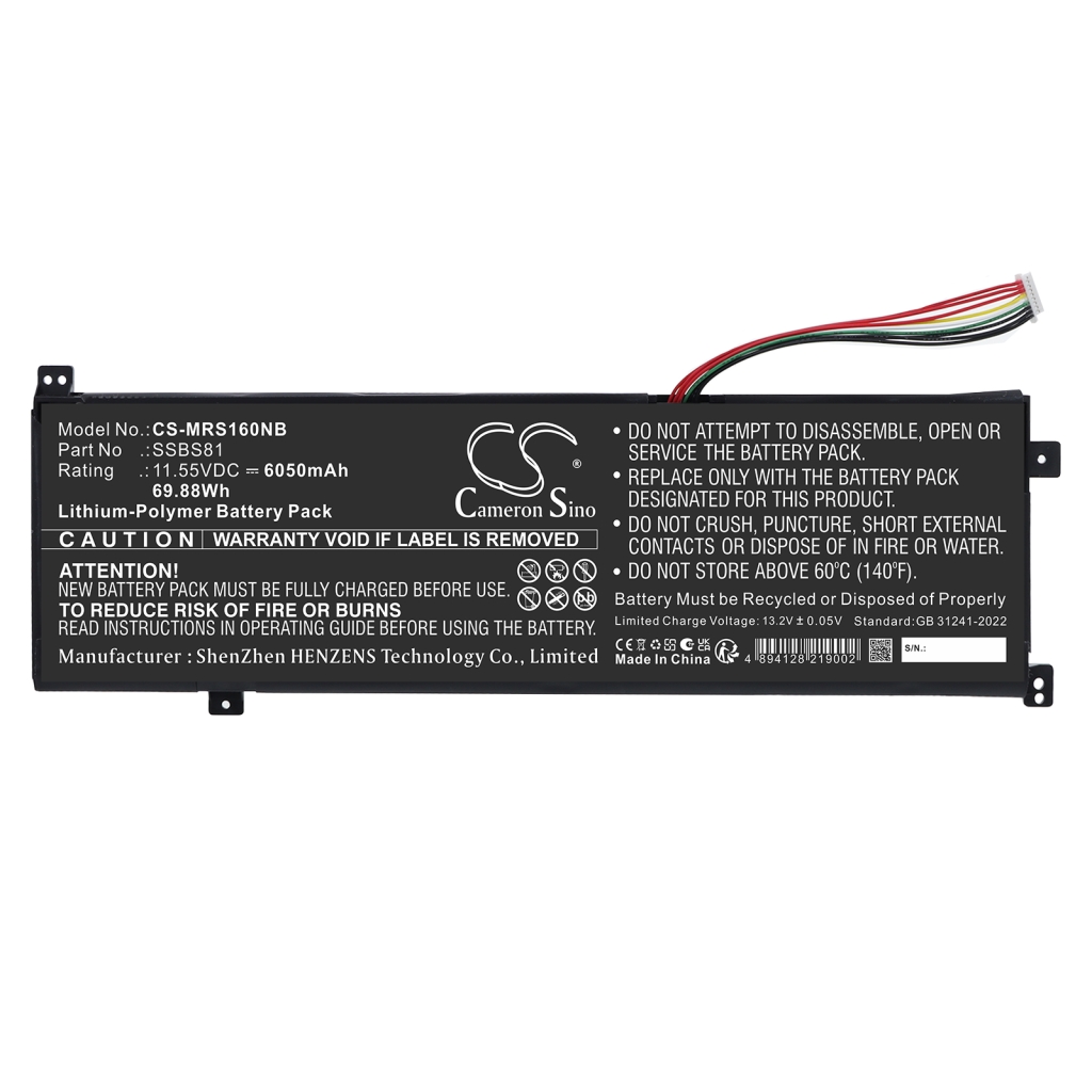 Batteri kompatibel med Mechrevo CS-MRS160NB