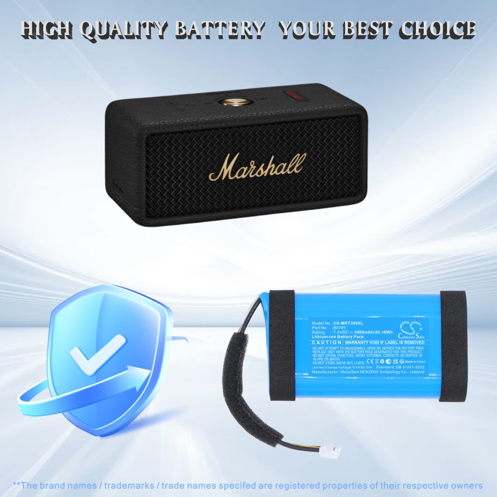 Batteri kompatibel med Marshall CS-MRT300XL
